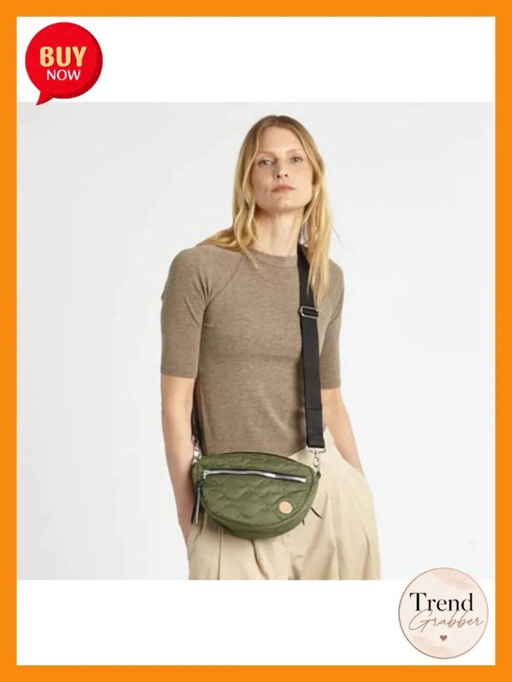 Water-Resistant Nylon Wave Quilted Crossbody Bag with 55